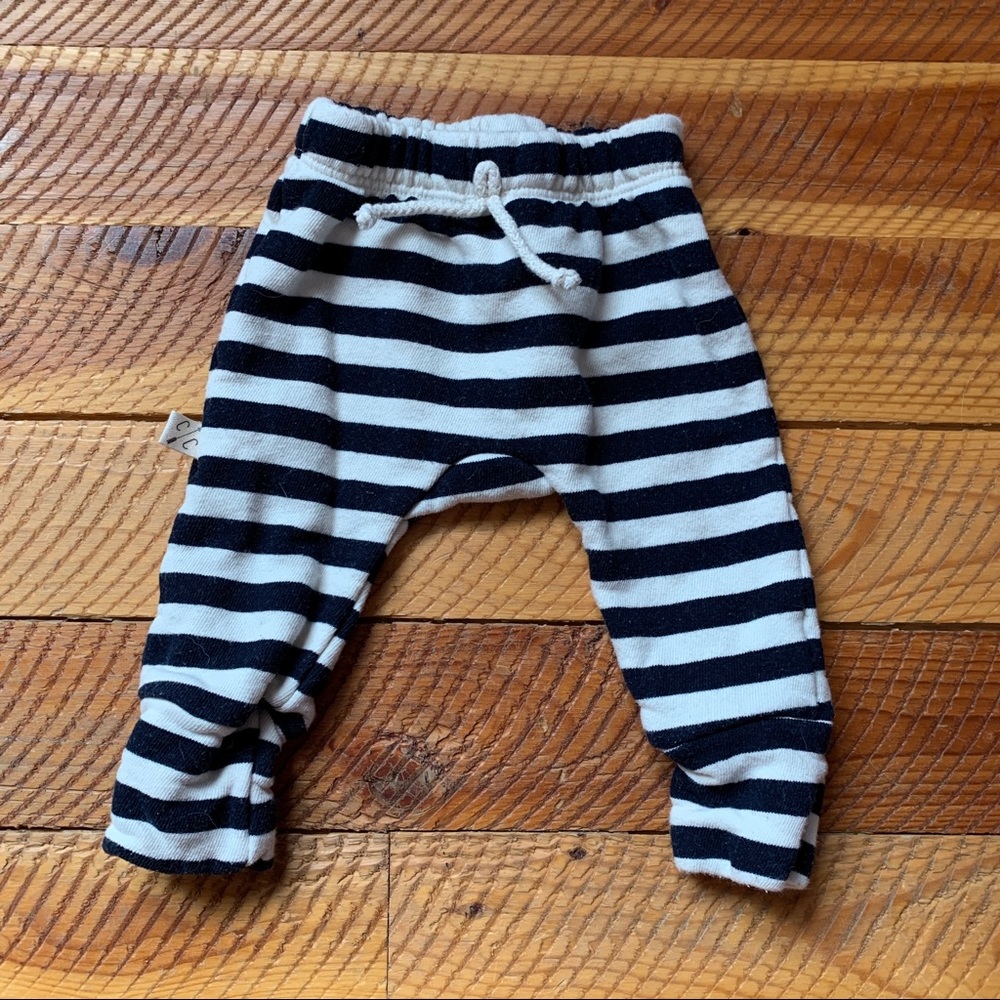 Childhoods Gusset Pants Navy And Cream Stripe